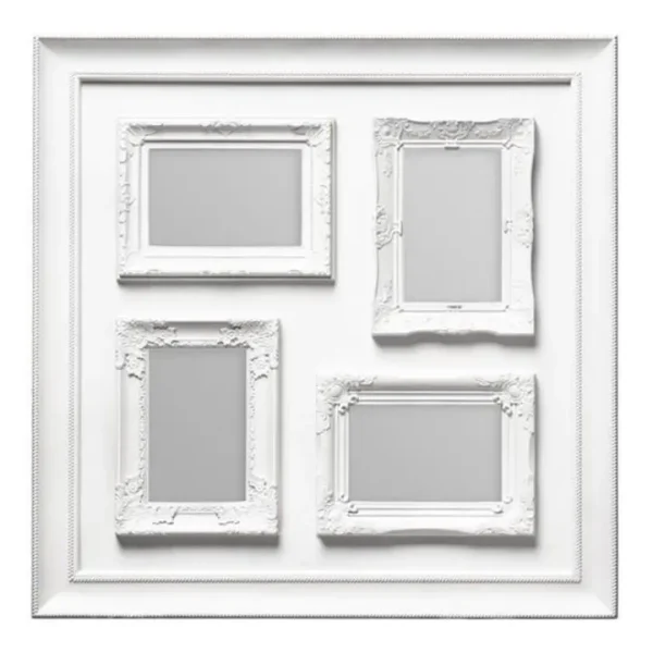 Photo Frame 4 Pattern Multi Photo Frame, 4 Photo/White Plastic Frame, 4 X 6