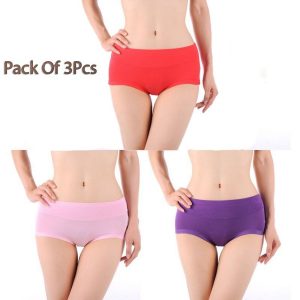 Pack Of 3 Bamboo Fiber Antibacterial Underwear For Women