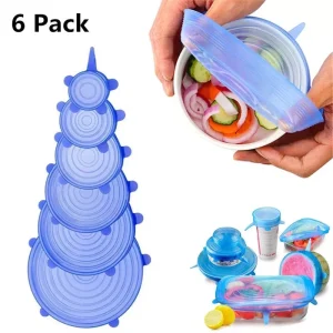 6 pcs Food silicone Cover Silicone Stretch Lids Bowl Covers For