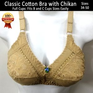 Non Padded Bra for Women with Chikan Embroidery Classic