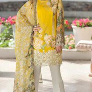 MUASUMMERY - 3PC Embroidered Printed Shirt with Dupatta
