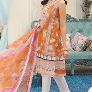 Saadia Asad- 3PC Lawn Embroidered PrintedChiffon Dupatta