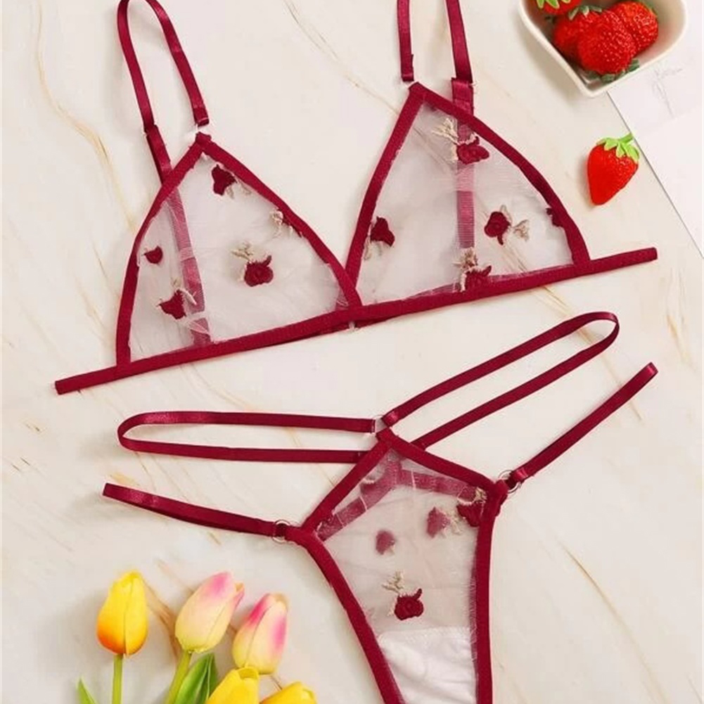 2 Pcs/set Women Underwear See-hrough Hollow Mesh