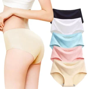 Women Ice Silk Fancy Seamless Panty, Stretchable, Lightweight