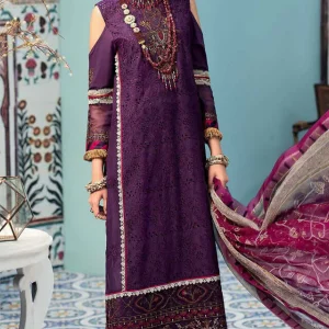Maria.B - 3PC Lawn Heavy Embroidered Chikankar Dupatta
