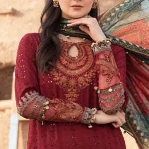 Maria.b - 3PC Lawn Chikankari Embroidered Dupatta