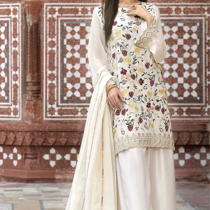 Nishat - 3PC Lawn Heavy Embroidered Shirt Dupatta