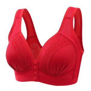 Wide Strap Front Open 3 Button Nursing Bra