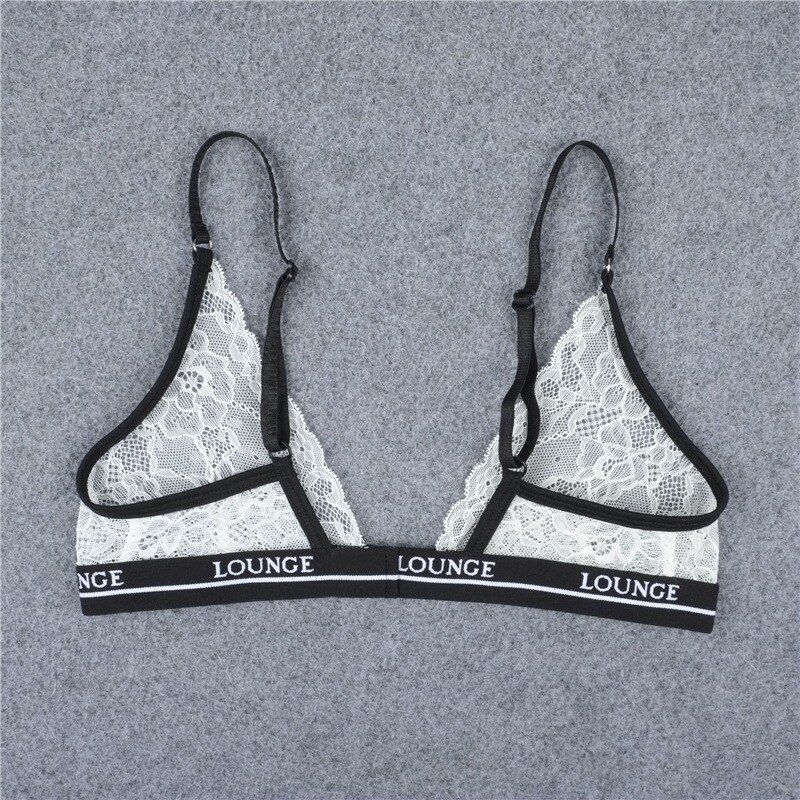 4 she women sexy lace bra set letter print lounge sexy - Image 3