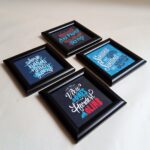 badgeMetallo Pack of 4 Inspiration Quote Picture Frames, Wall