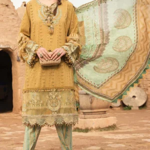 Maria.b - 3PC Lawn Chikankari Embroidered Dupatta