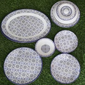 Set Of Six Glazed Melamine Home Kitchen High Quality Dinner Set