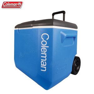 60 Quart Perfomance Tri Wheeled Cooler, Blue Stays Cool