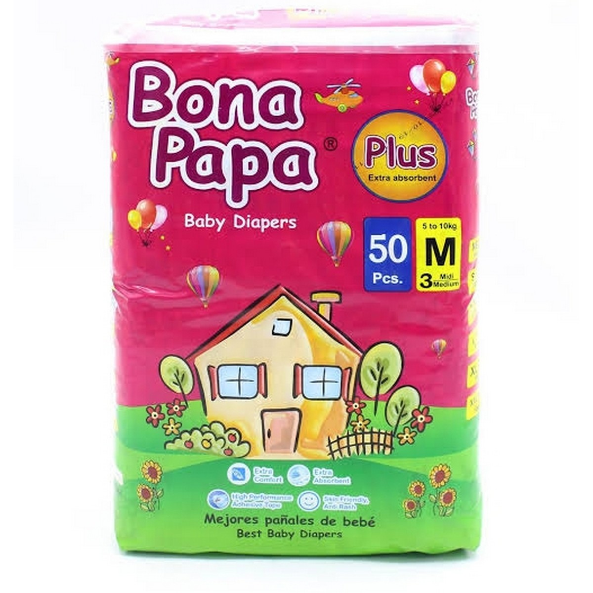 Bona Papa Plus Baby Diaper Medium 50pcs