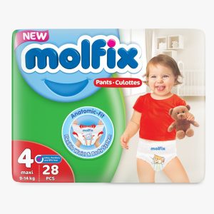 Molfix Diaper Pants Size 4, Maxi, (9-14Kg, 28Pcs, Twin Pack)