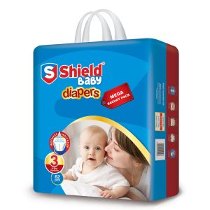 Shield Diaper Mega Bachat Pack Medium (62-Diapers, 04-09Kg)
