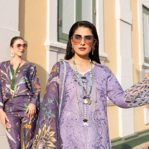 Mushq - 3PC Lawn Heavy Embroidered Shirt With Printed