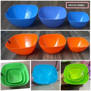 3 pcs dy acrylic Ruby bowl set- 3 sizes colour best for every