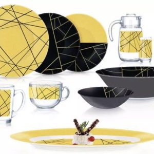 Luminarc 46pcs Delnice Gold Dinner Set - Original Made in Europe