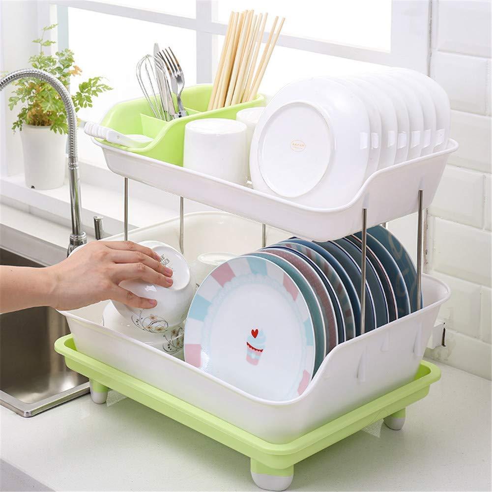 BWS 2-Level Dish Drainer with Cup Holder and Plastic