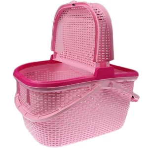 Portable Storage, Picnic And Carry Basket With Lid