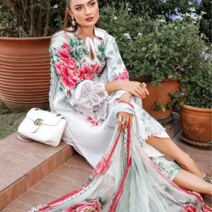 MARIA.B - 3PC Lawn Printed Shirt With Bamber Chiphone