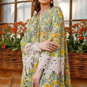 MARIA.B - 3PC Lawn Printed Shirt With Lawn Printed Dupatta