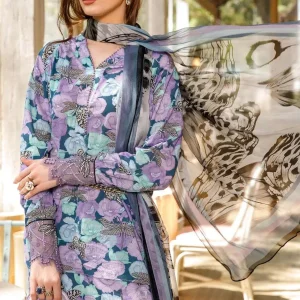 MARIA.B - 3PC Lawn Printed Shirt With Lawn Printed Dupatta