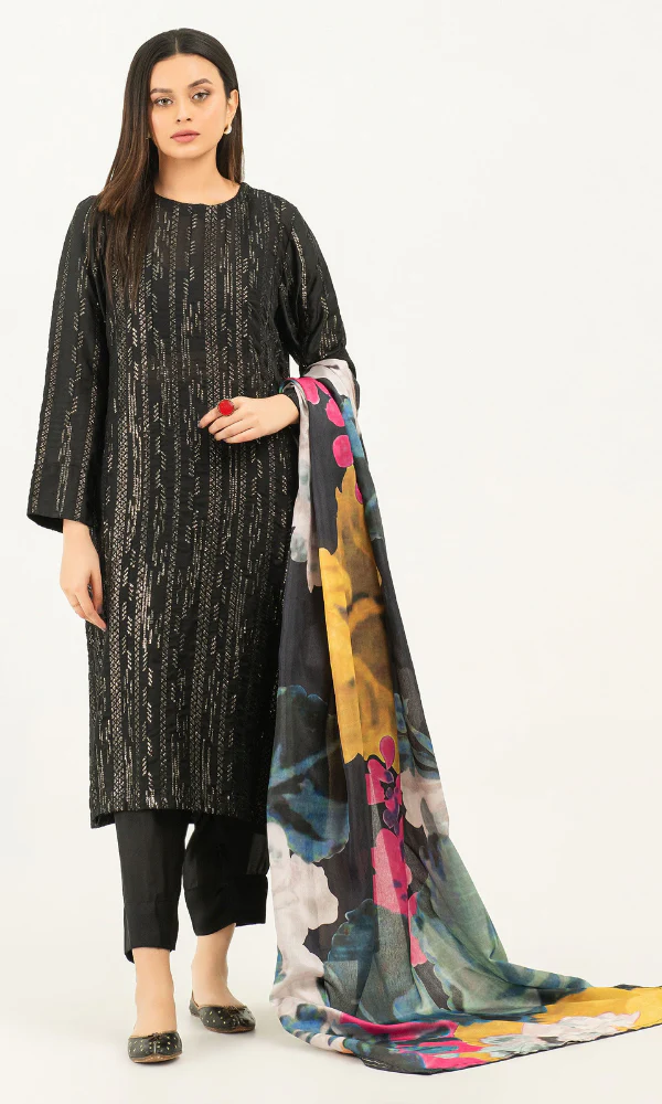 Limelight - 3PC Lawn Embroidered Shirt With Printed