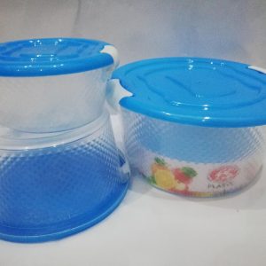 3 Piece Bowl Set Plastic Box Storage Box with Coloured