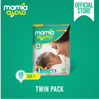 Mamia New Born Diapers Twin Pack Pcs 48 Size 1 - Image 2