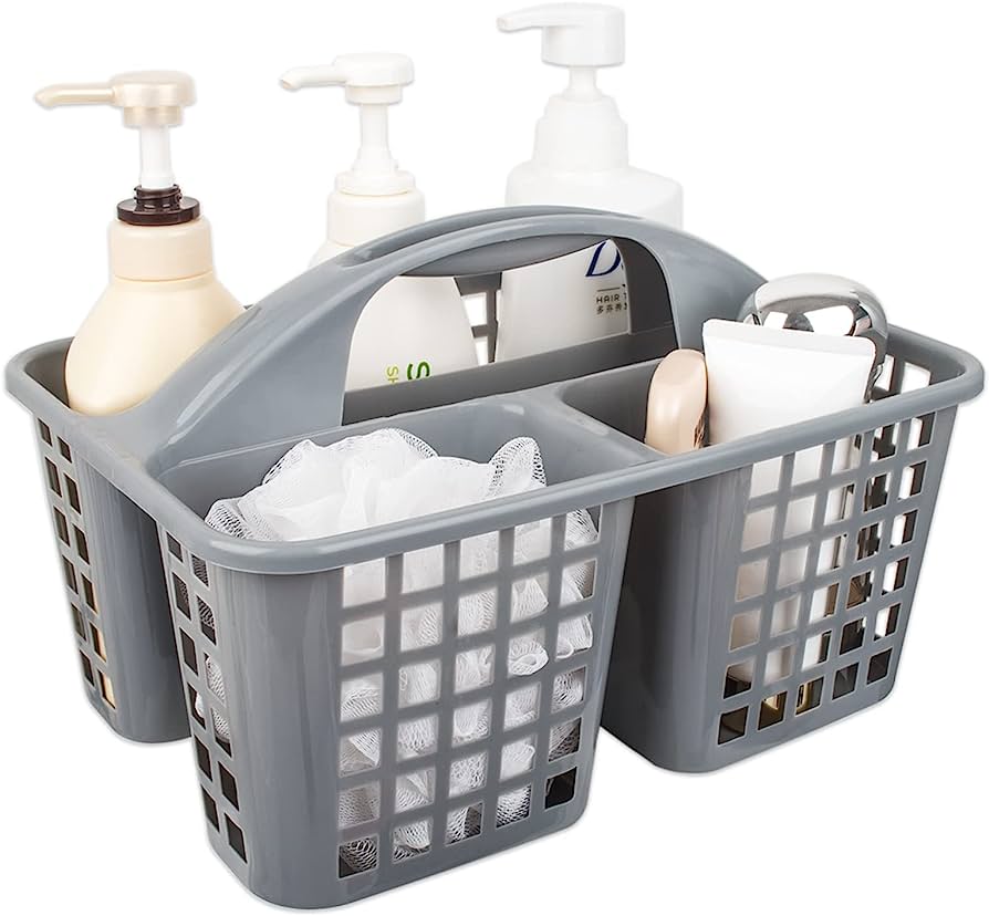 Plastic with Handle Organizer Basket- 3 Sections- Plastic basket - Image 4