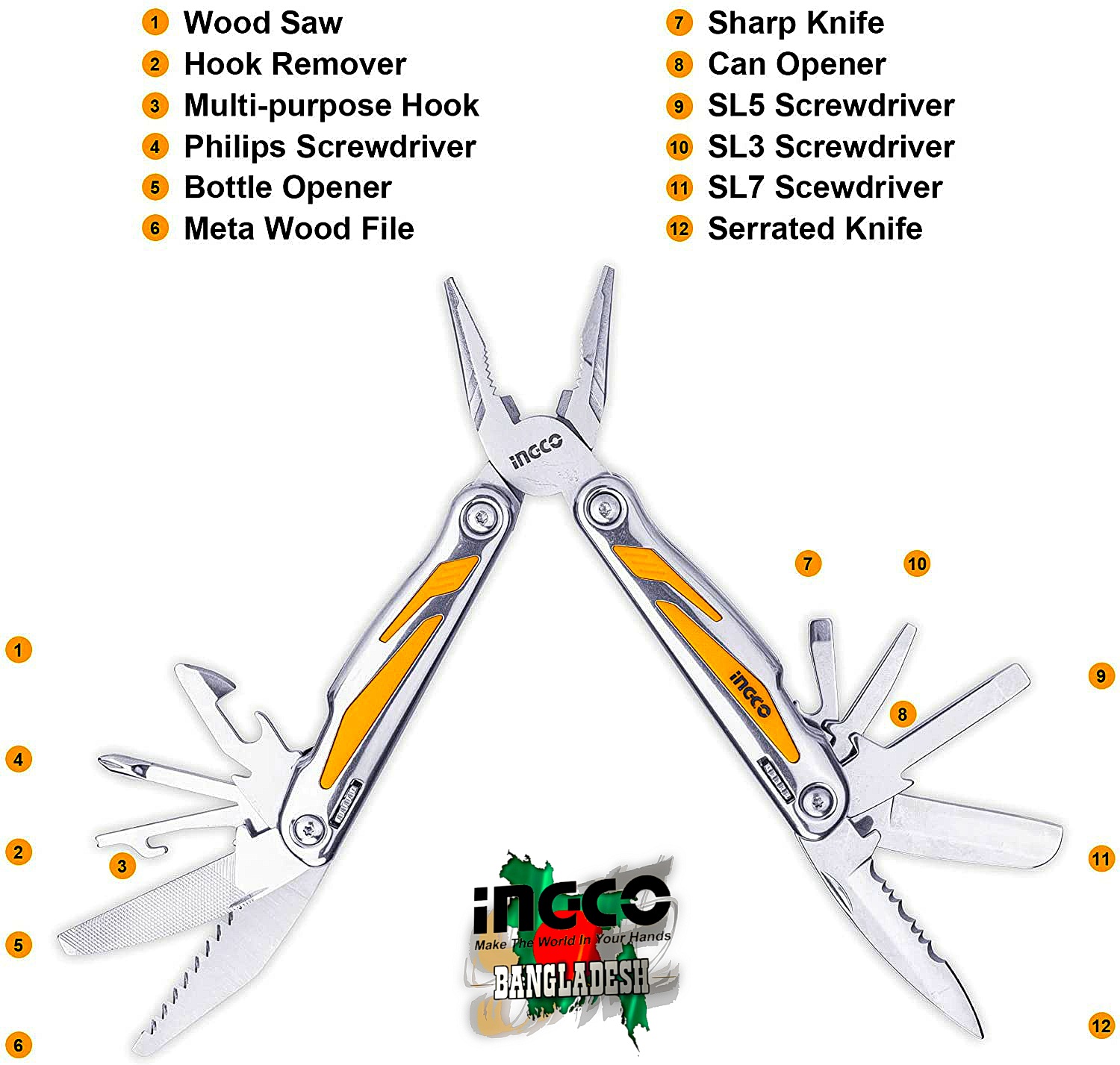Foldable tool /Multi-function set / 15 in 1 tools / foldable tools - Image 4