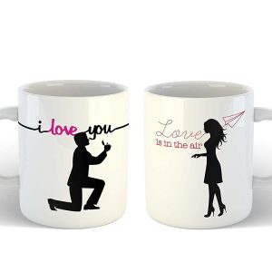 Valentine Gift Couple Mug Set of 2 - Boy Propose a Girl Funny