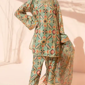 Sania Maskatiya- 3PC Lawn Digital Printed Shirt With Printed