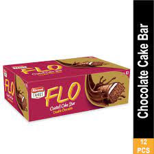 FLO Coated Cake Bar Double Chocolate (1Box in 24 Pcs)