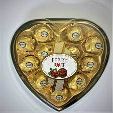 Ferry Rose Chocolate 12 in 1 Heart Shape in Box - Great gift for Valentine
