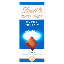 LINDT EXCELLENCE MILK CHOCOLATE EXTRA CREAMY 100 GM