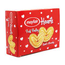 Mayfair Hearts Sugar Coated Biscuit - Pack Of 24 Biscuits