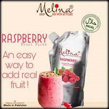 Melina - Raspberry Puree 1 kg | Real Fruit | Natural Mixer for Smoothies, Mocktails, Drinks, Smoothies | Vegan, Non-GMO, Gluten-Free |