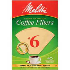 Melitta #6 Super Premium Cone Coffee Filters 40 Count