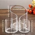 3 Compartments Cosmetic Organizer Transparent Box Acrylic