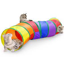 Cat Tunnel Pet Tube Collapsible Play Toy Indoor Outdoor Kitty Puppy Toys for Puzzle Exercising Hiding Training and Running with Fun Ball and Two Peek Hole