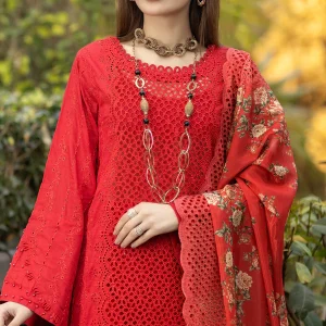 Charizma - 3PC Lawn Embroidered Chikankari Shirt With Sequence Organza Dupatta