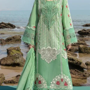 Crimson - 3PC Lawn Embroidered Shirt With Embroidered Organza Dupatta