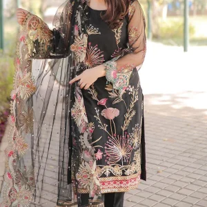 Dastoor - 3PC Lawn Embroidered Shirt With Embroidered Organza Dupatta