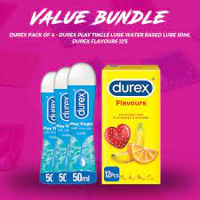 Durex Pack of 4 - Durex Play Tingle Lube 50ml x 3 + Durex Fetherlite 3's
