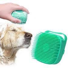 Pet Dog Shampoo Brush 2.7oz 80ml Cat Massage Comb Grooming Scrubber Brush for Bathing Short Hair Soft Silicone Rubber Brushes