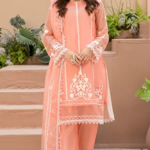 Sabor Ali - 3PC Organza Embroidered Shirt with Organza Embroidered Dupatta