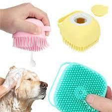 Pet Dog Shampoo Brush 2.7oz 80ml Cat Massage Comb Grooming Scrubber Brush for Bathing Short Hair Soft Silicone Rubber Brushes